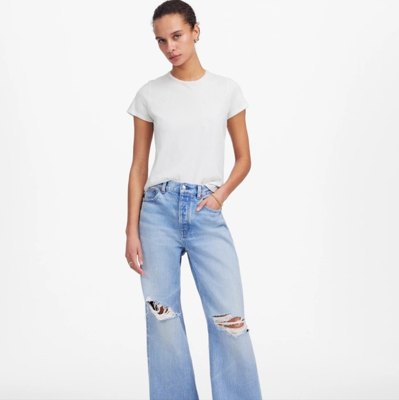 Madewell Essential Slim Tee in Lightweight Cotton Sz L Large - Picture 5 of 7